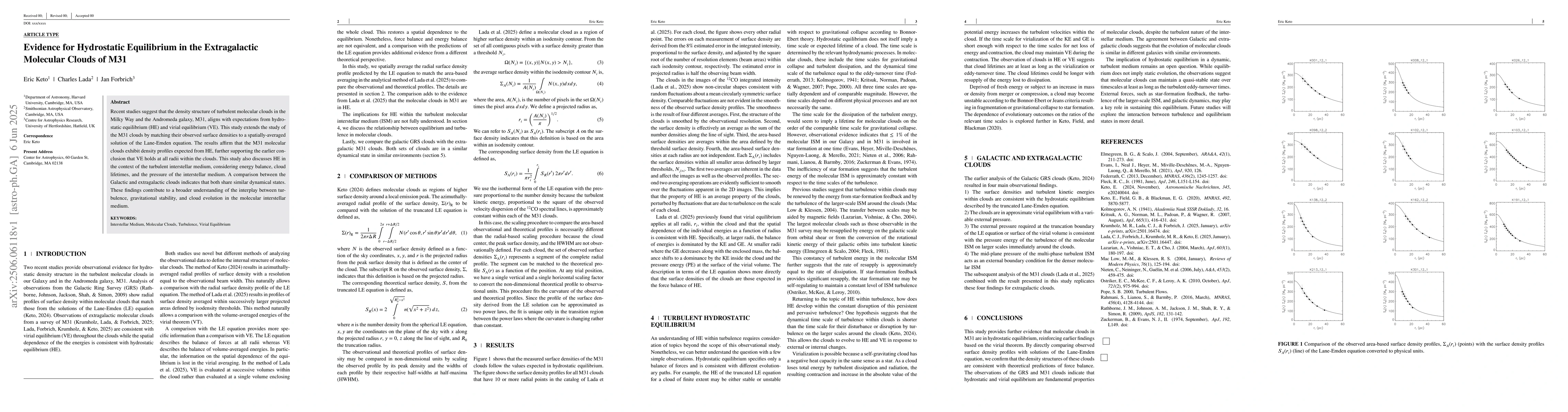 Thumbnail for Evidence for Hydrostatic Equilibrium in the Extragalactic Molecular
  Clouds of M31