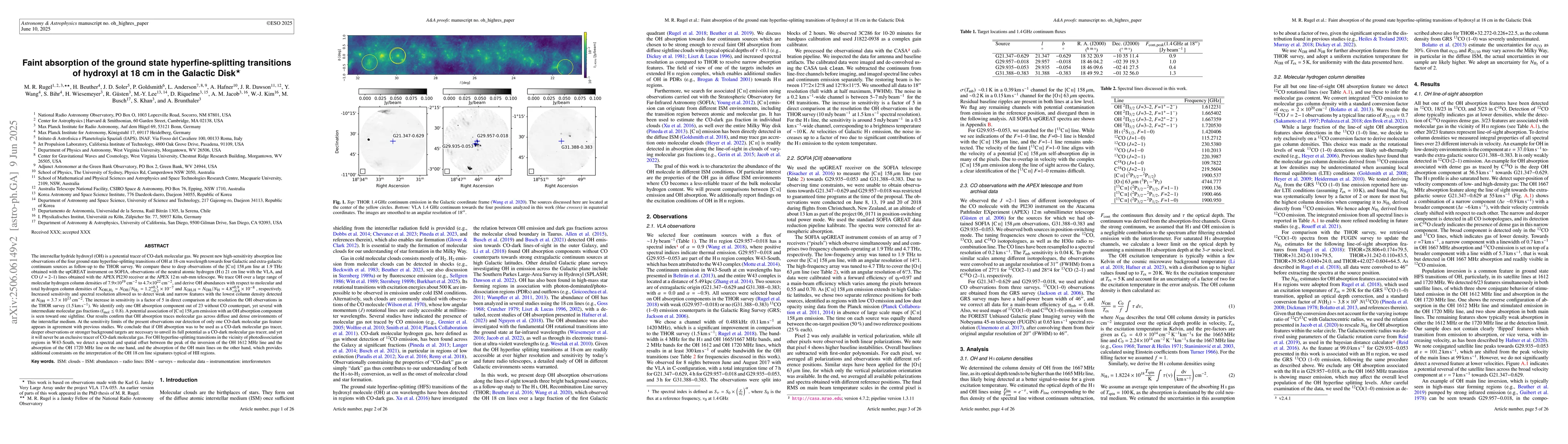 Thumbnail for Faint absorption of the ground state hyperfine-splitting transitions of
  hydroxyl at 18 cm in the Galactic Disk