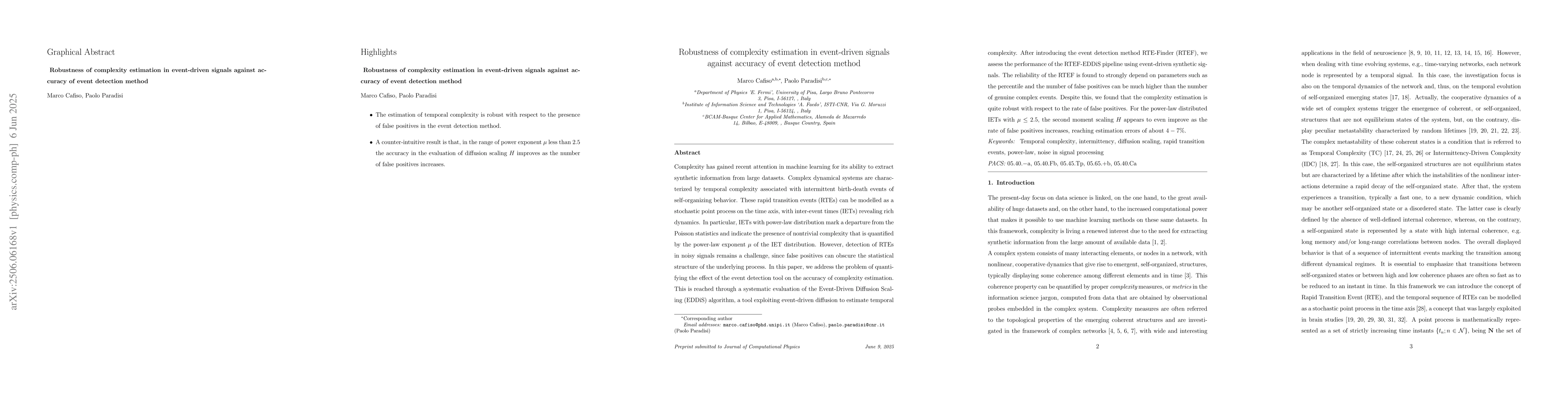 Thumbnail for Robustness of complexity estimation in event-driven signals against
  accuracy of event detection method