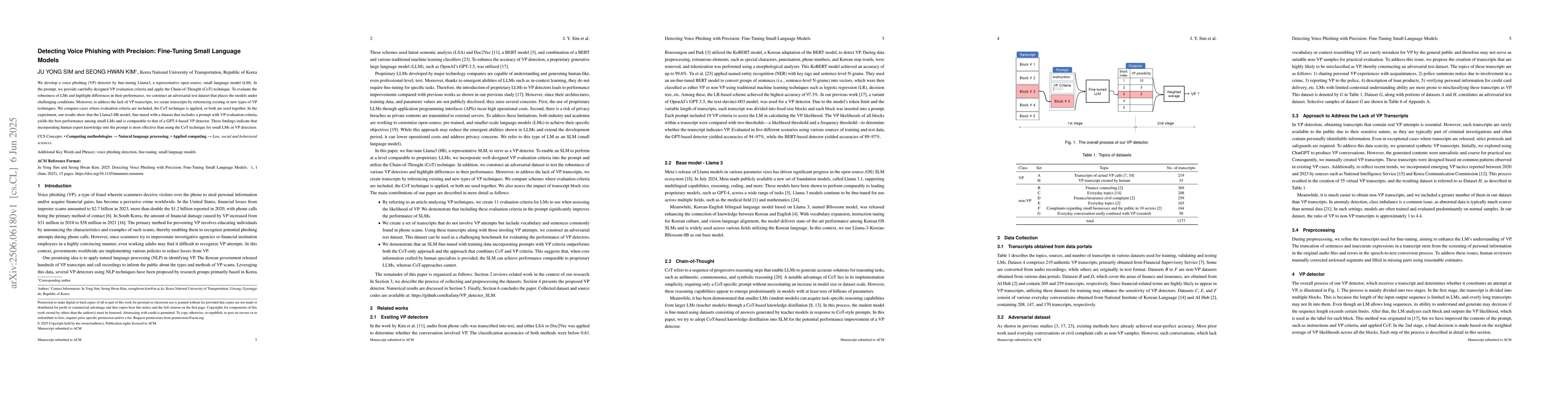 Thumbnail for Detecting Voice Phishing with Precision: Fine-Tuning Small Language
  Models