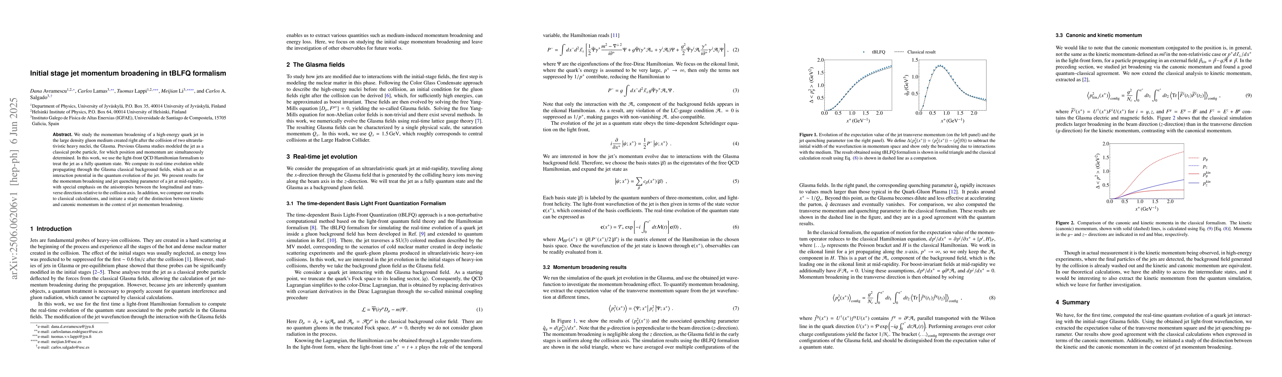 Thumbnail for Initial stage jet momentum broadening in tBLFQ formalism