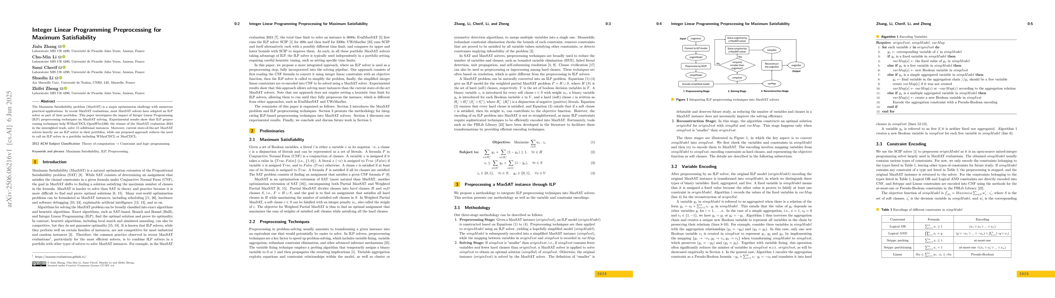Thumbnail for Integer Linear Programming Preprocessing for Maximum Satisfiability