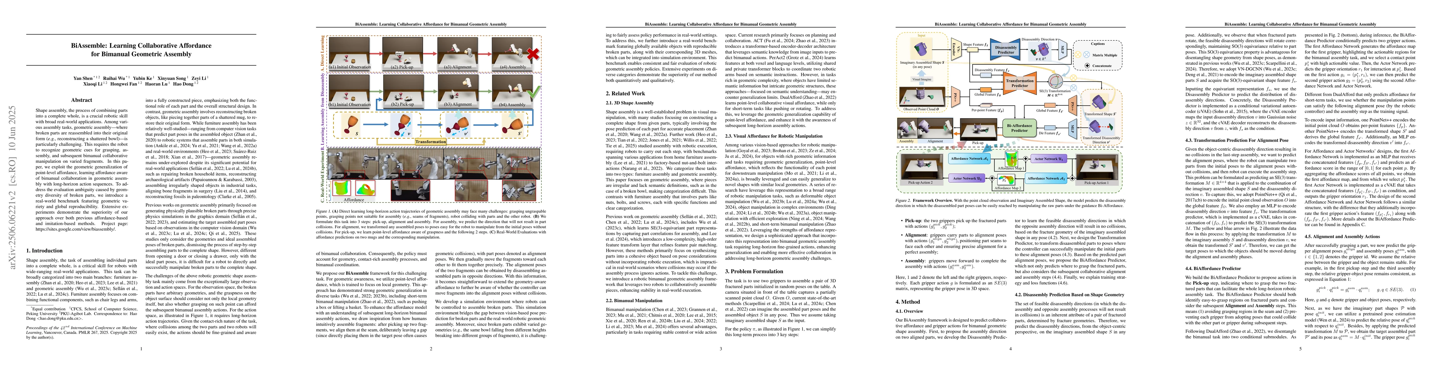 Thumbnail for BiAssemble: Learning Collaborative Affordance for Bimanual Geometric
  Assembly