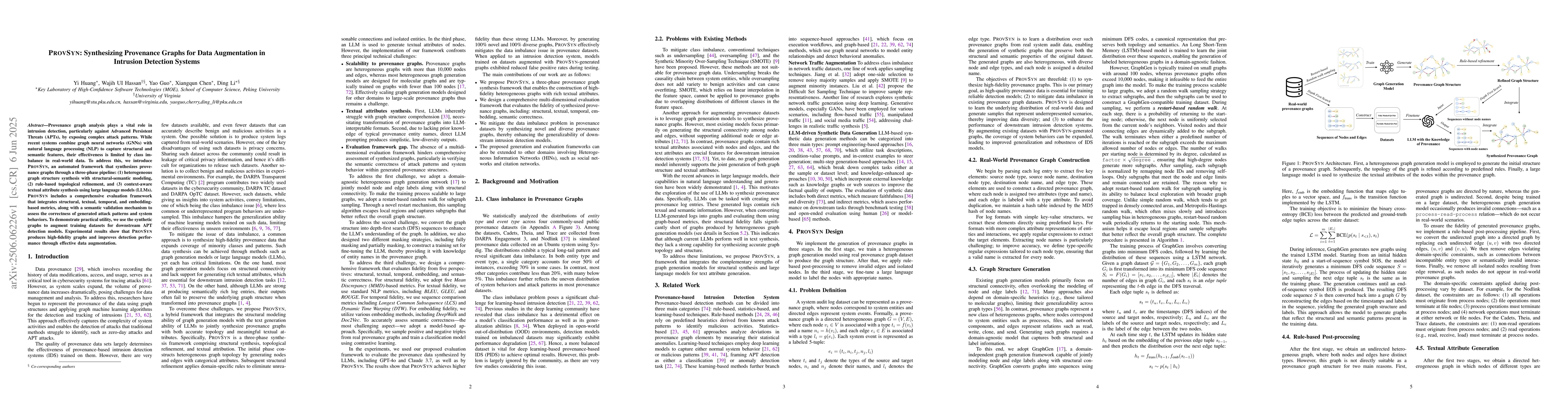 Thumbnail for PROVSYN: Synthesizing Provenance Graphs for Data Augmentation in
  Intrusion Detection Systems