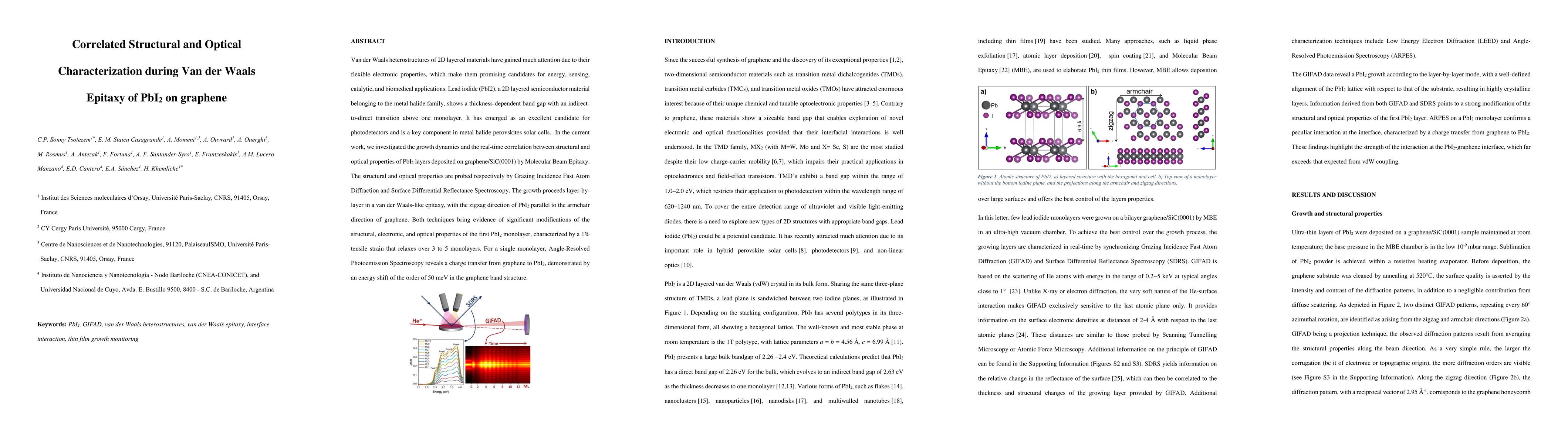 Thumbnail for Correlated Structural and Optical Characterization during Van der Waals
  Epitaxy of PbI2 on Graphene