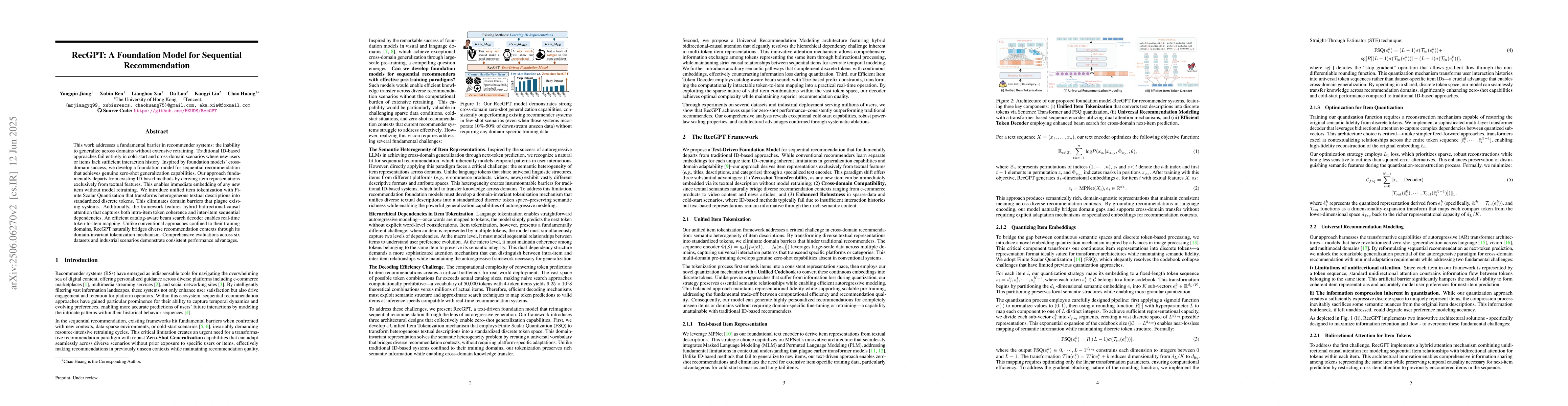 Thumbnail for RecGPT: A Foundation Model for Sequential Recommendation