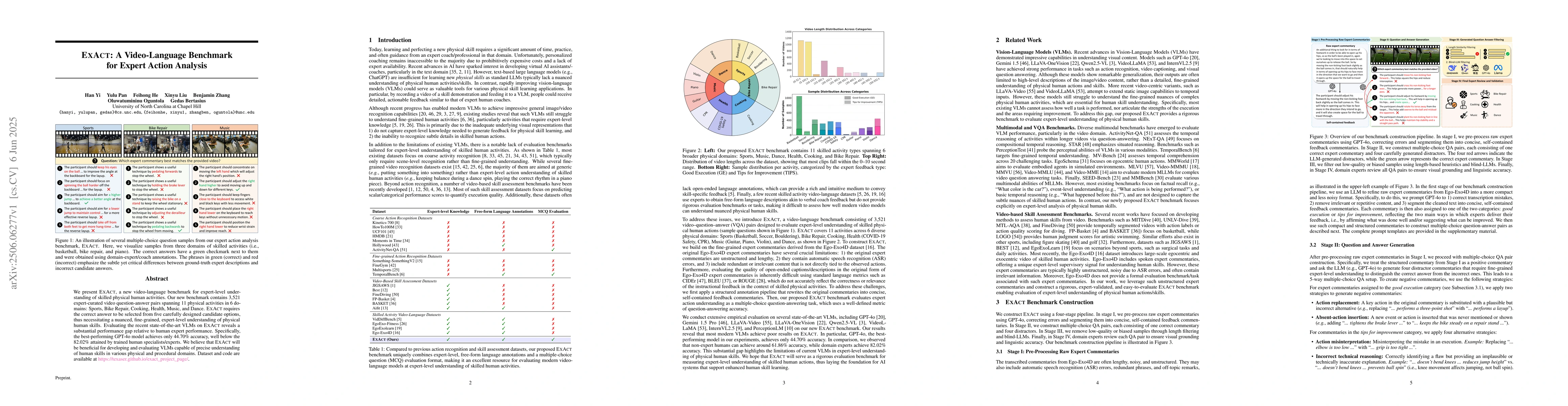 Thumbnail for ExAct: A Video-Language Benchmark for Expert Action Analysis