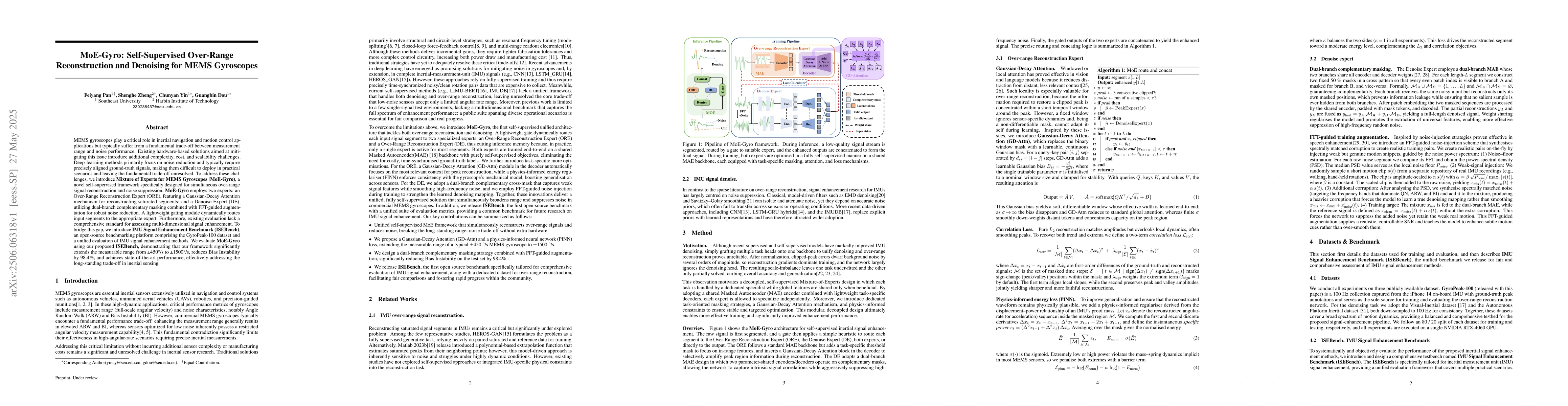 Thumbnail for MoE-Gyro: Self-Supervised Over-Range Reconstruction and Denoising for
  MEMS Gyroscopes