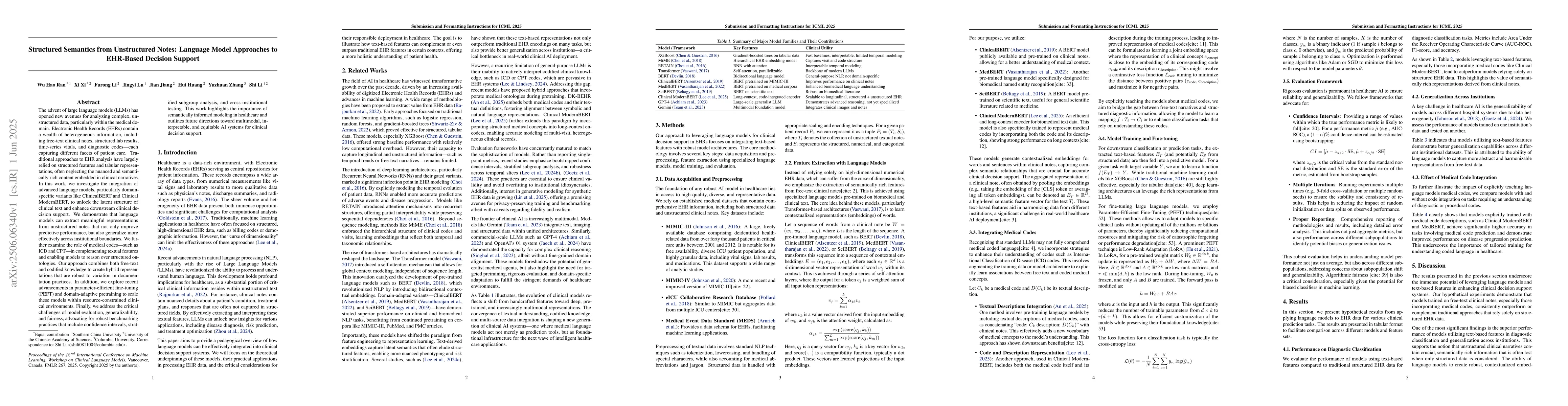 Thumbnail for Structured Semantics from Unstructured Notes: Language Model Approaches
  to EHR-Based Decision Support