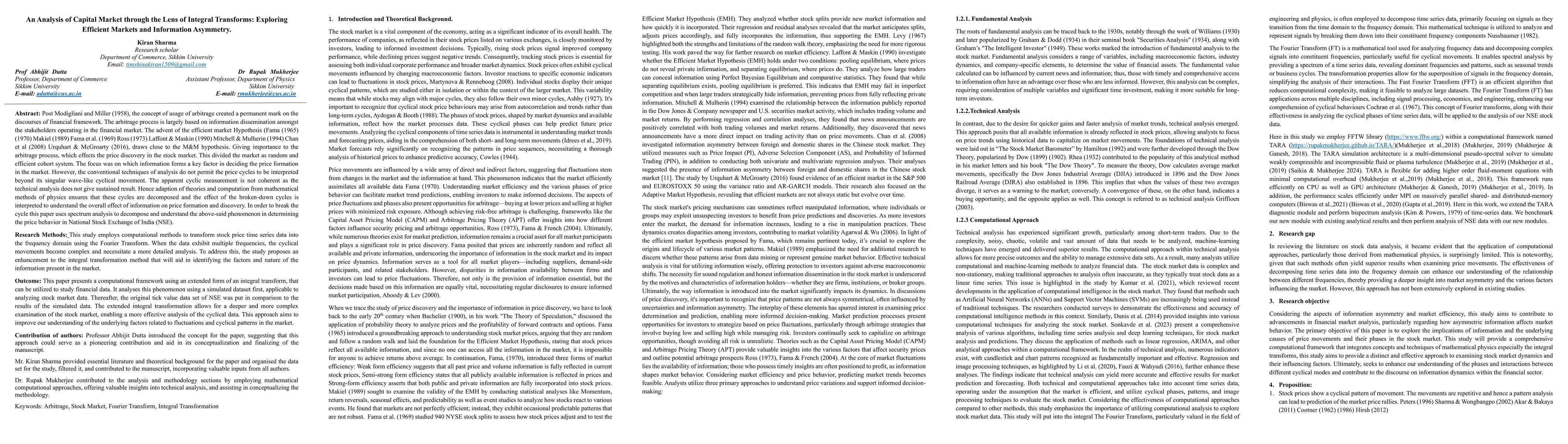 Thumbnail for An analysis of capital market through the lens of integral transforms:
  exploring efficient markets and information asymmetry