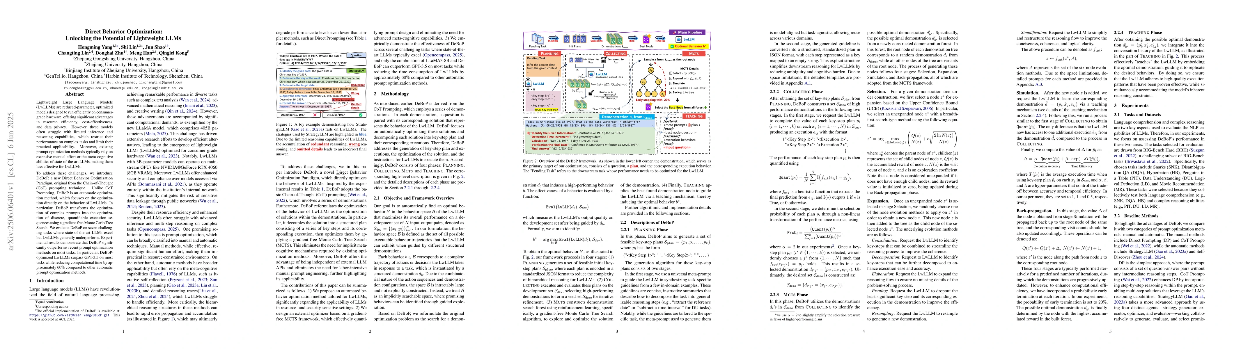 Thumbnail for Direct Behavior Optimization: Unlocking the Potential of Lightweight
  LLMs