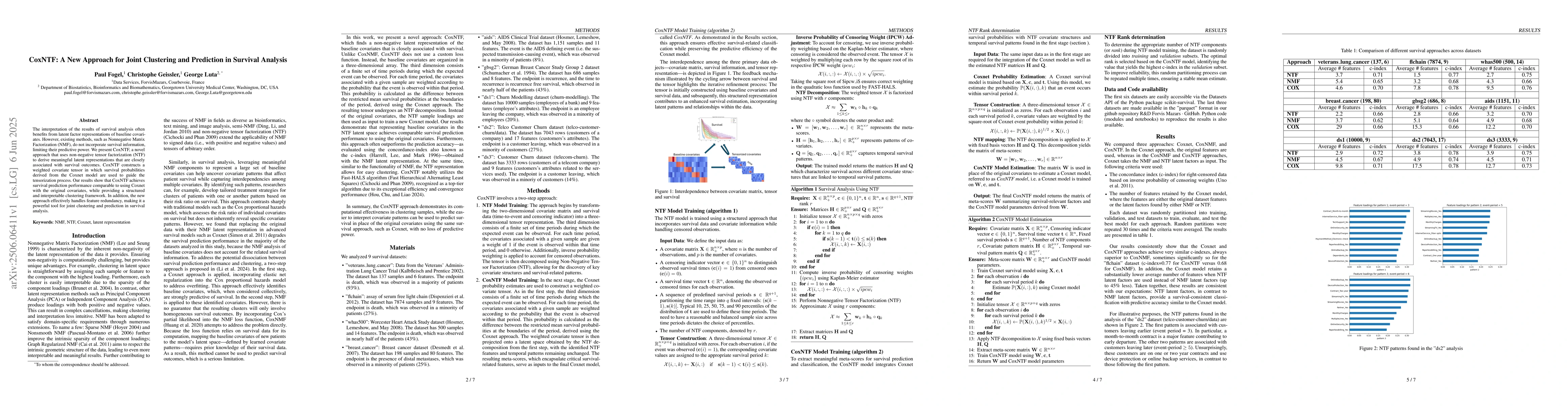 Thumbnail for CoxNTF: A New Approach for Joint Clustering and Prediction in Survival
  Analysis