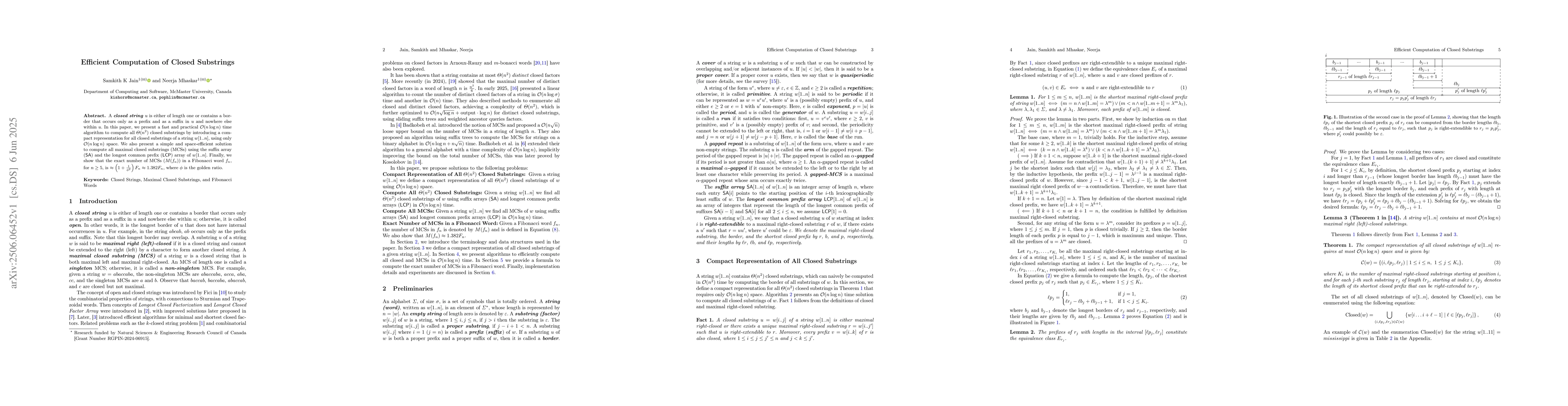 Thumbnail for Efficient Computation of Closed Substrings