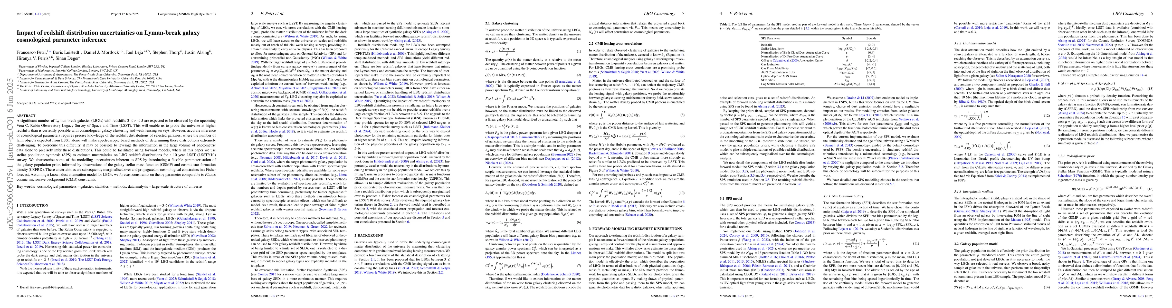 Thumbnail for Impact of redshift distribution uncertainties on Lyman-break galaxy
  cosmological parameter inference