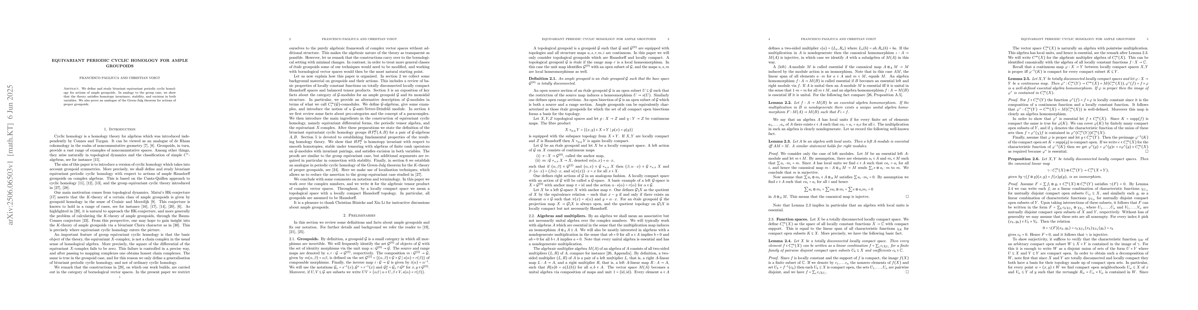 Thumbnail for Equivariant periodic cyclic homology for ample groupoids