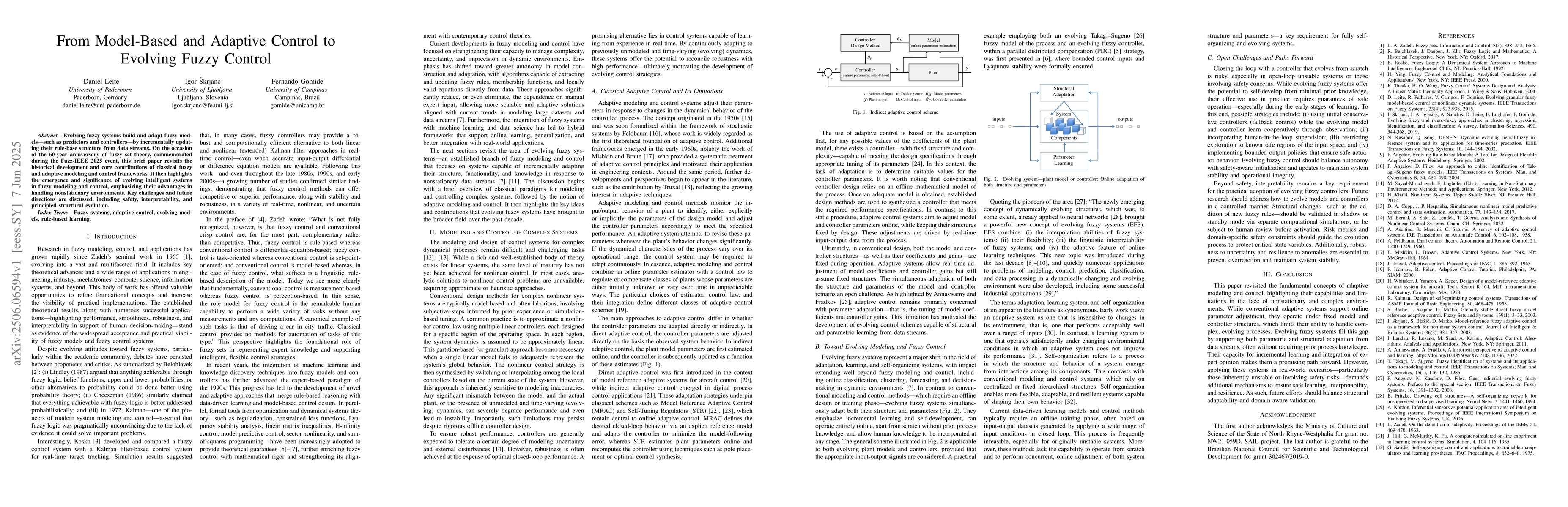 Thumbnail for From Model-Based and Adaptive Control to Evolving Fuzzy Control