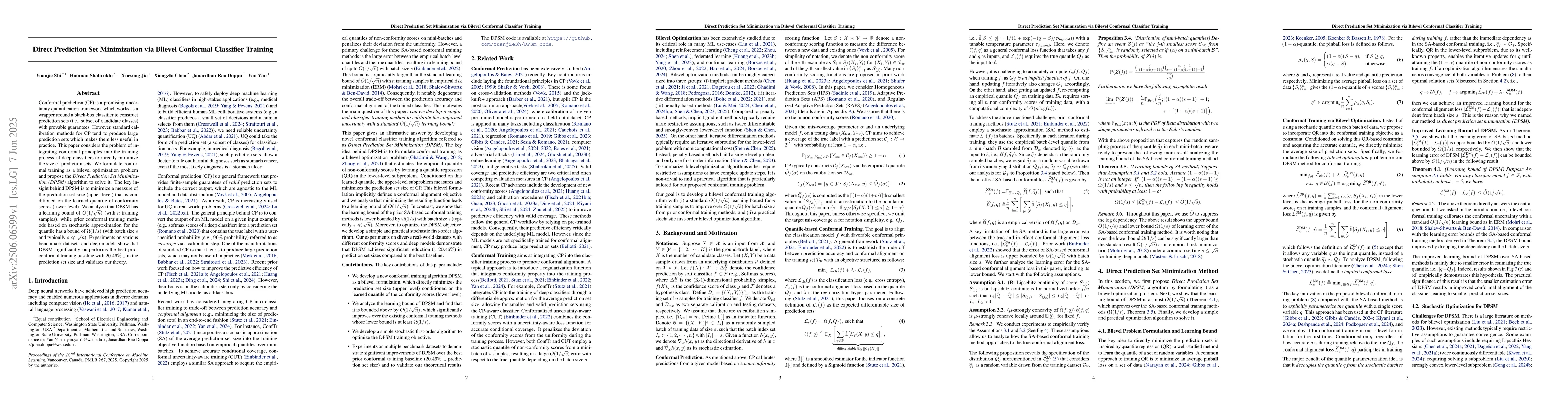 Thumbnail for Direct Prediction Set Minimization via Bilevel Conformal Classifier
  Training