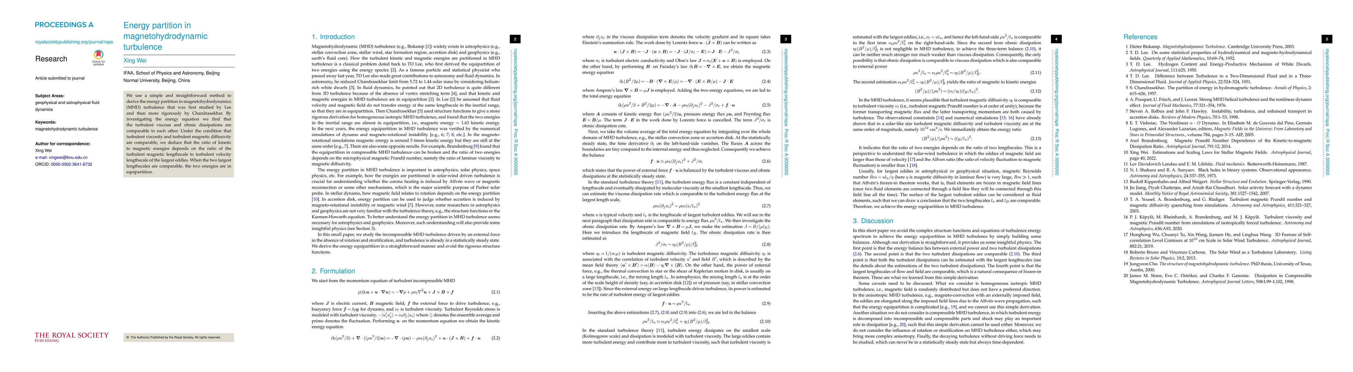 Thumbnail for Energy partition in magnetohydrodynamic turbulence
