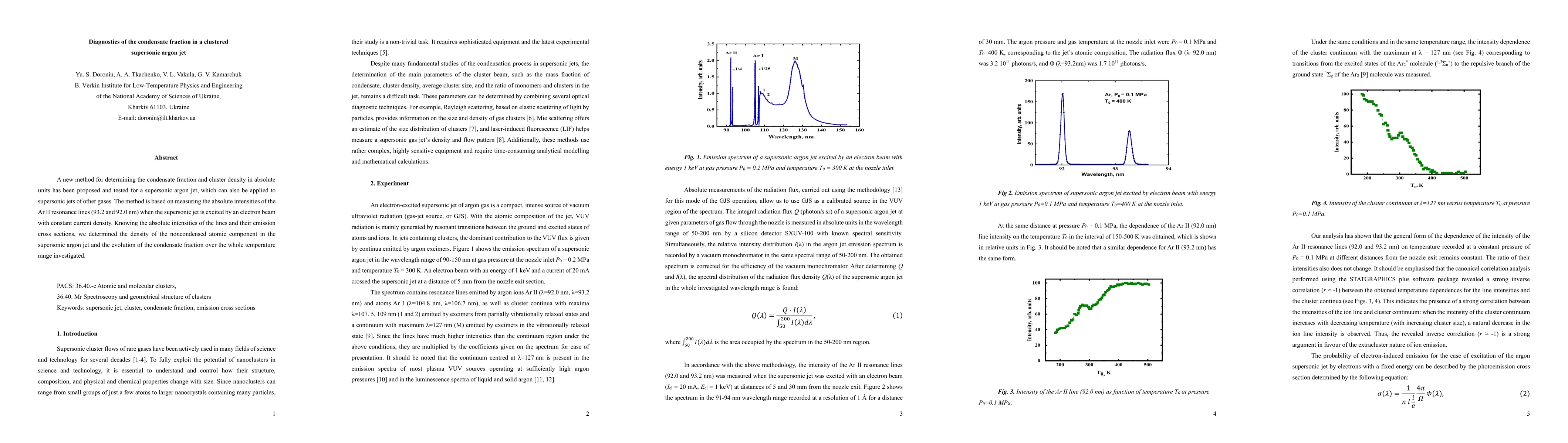 Thumbnail for Diagnostics of the condensate fraction in a clustered supersonic argon
  jet