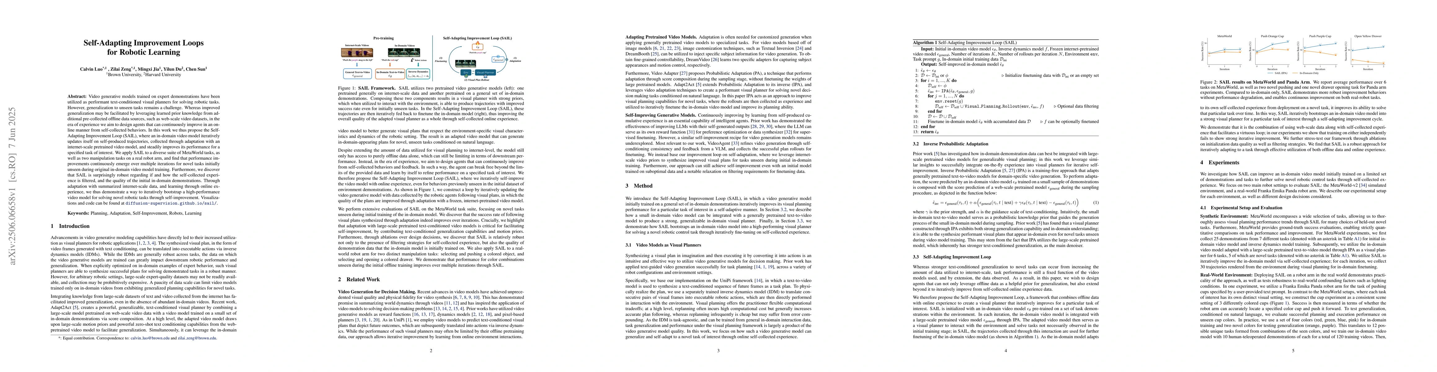 Thumbnail for Self-Adapting Improvement Loops for Robotic Learning