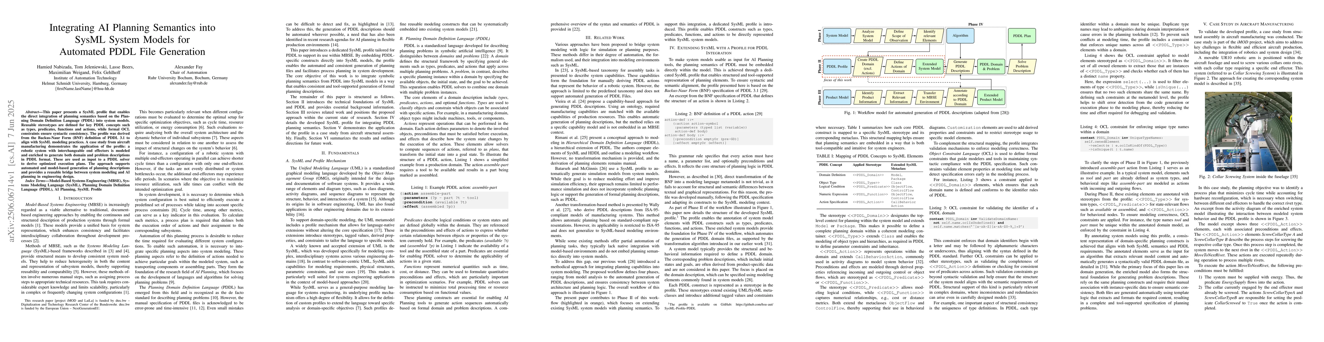 Thumbnail for Integrating AI Planning Semantics into SysML System Models for Automated
  PDDL File Generation
