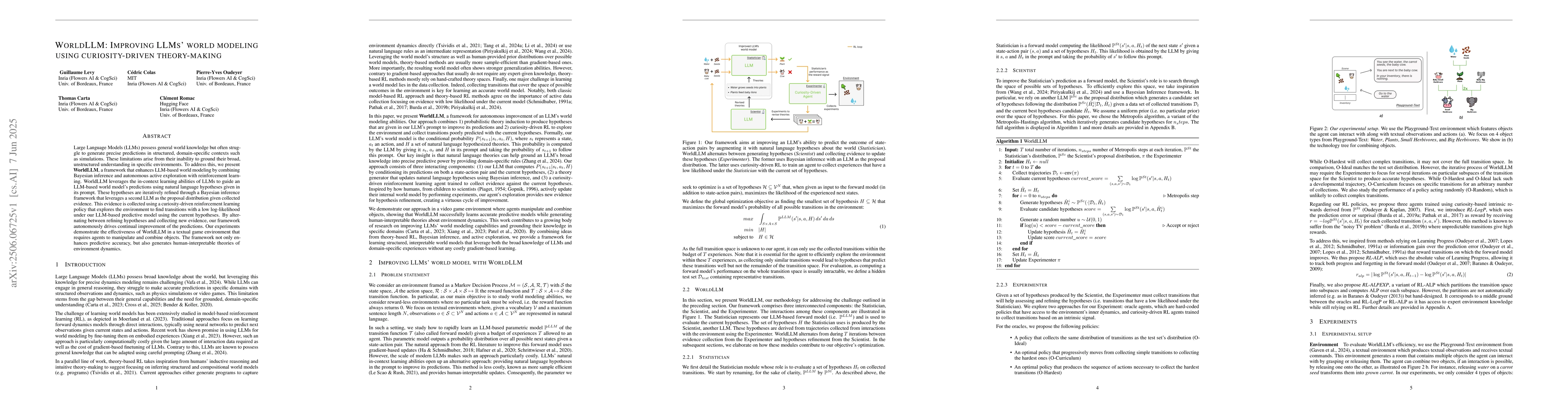 Thumbnail for WorldLLM: Improving LLMs' world modeling using curiosity-driven
  theory-making