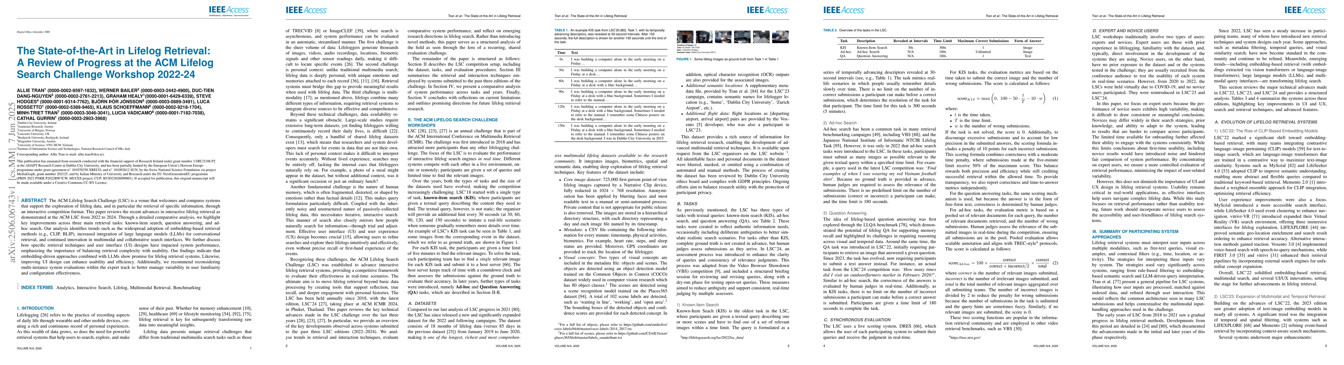 Thumbnail for The State-of-the-Art in Lifelog Retrieval: A Review of Progress at the
  ACM Lifelog Search Challenge Workshop 2022-24