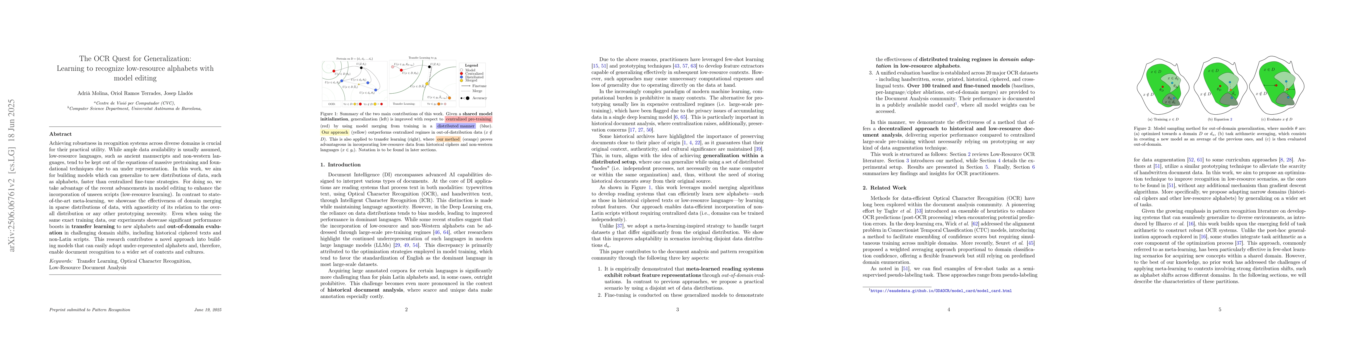 Thumbnail for The OCR Quest for Generalization: Learning to recognize low-resource
  alphabets with model editing
