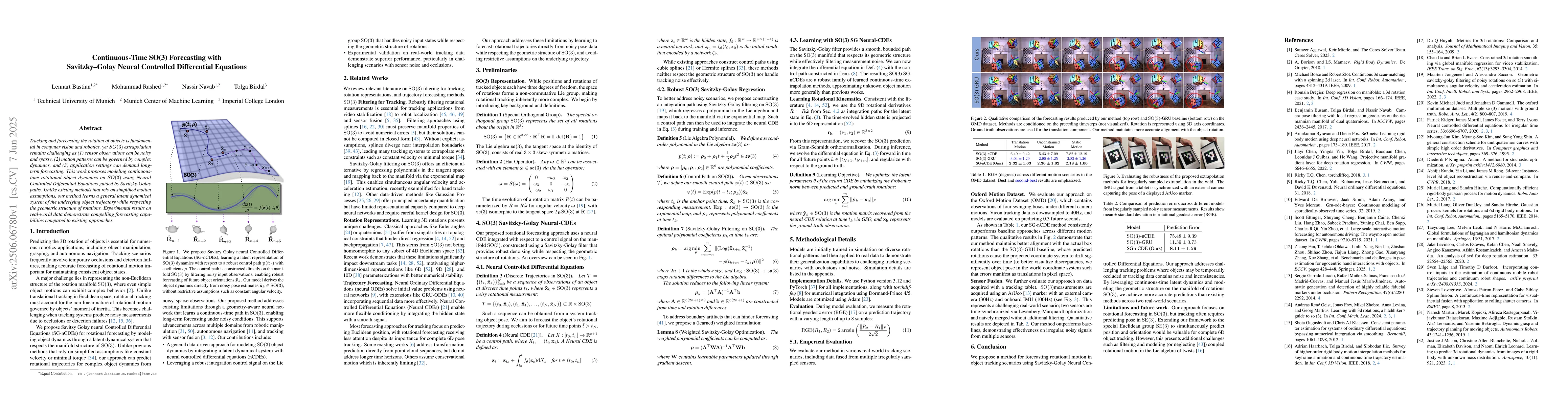 Thumbnail for Continuous-Time SO(3) Forecasting with Savitzky--Golay Neural Controlled
  Differential Equations