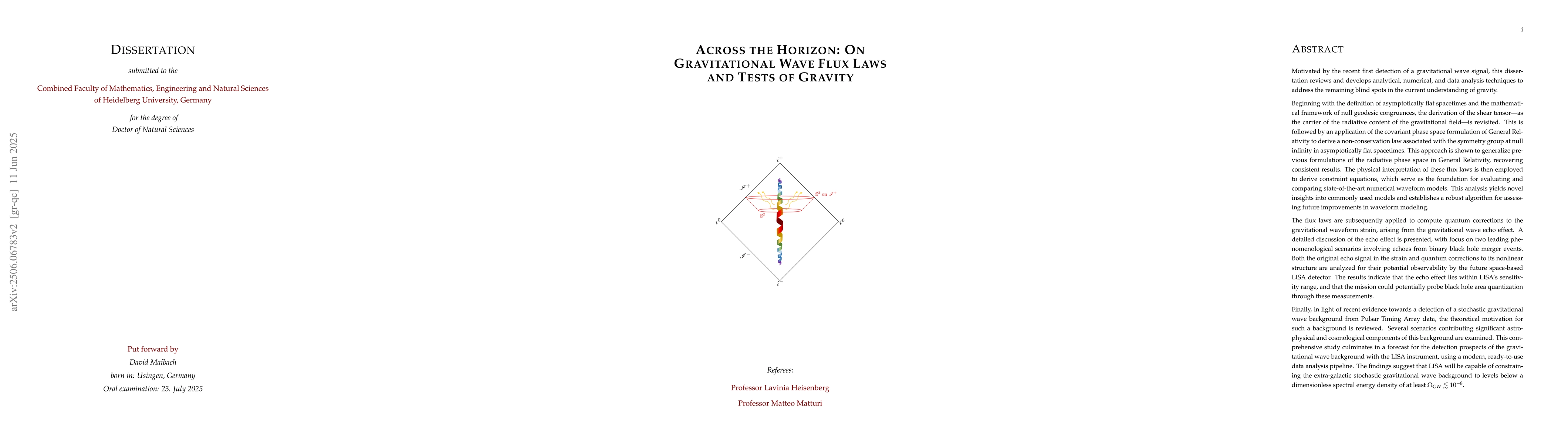 Thumbnail for Across the Horizon: On Gravitational Wave Flux Laws and Tests of Gravity