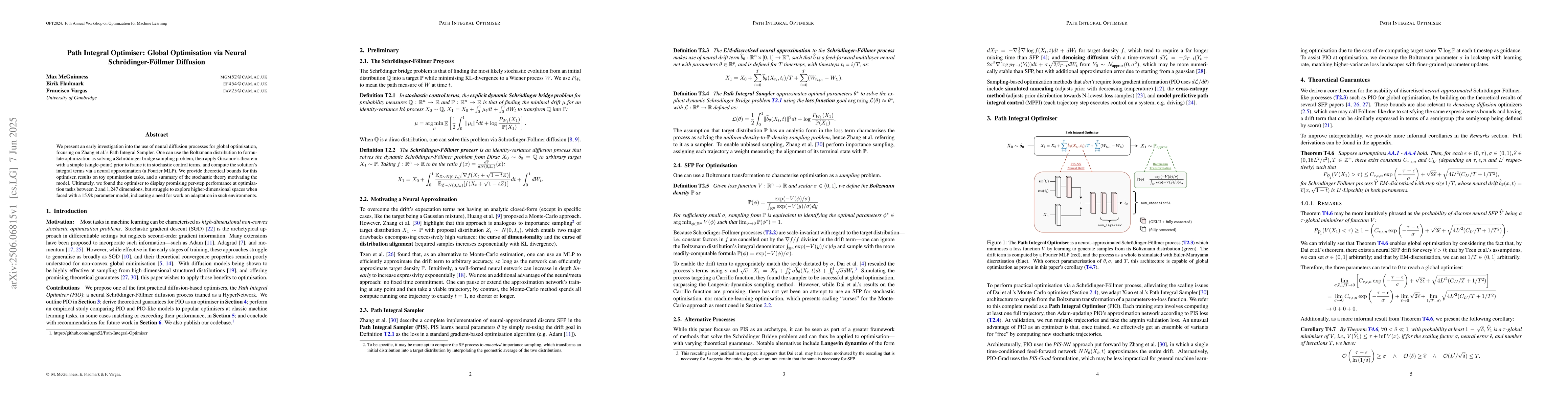 Thumbnail for Path Integral Optimiser: Global Optimisation via Neural
  Schrödinger-Föllmer Diffusion