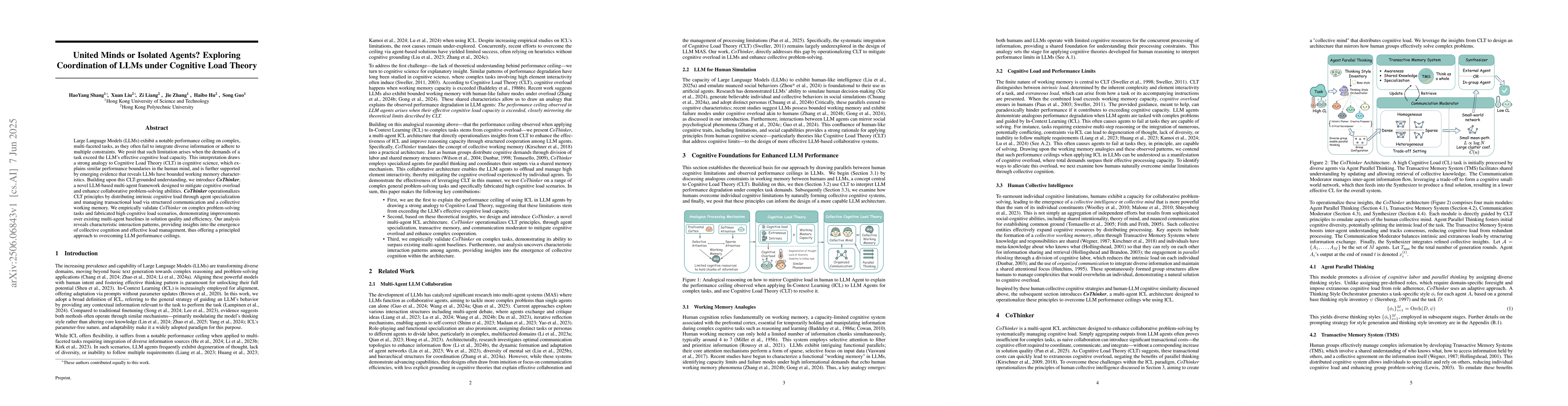 Thumbnail for United Minds or Isolated Agents? Exploring Coordination of LLMs under
  Cognitive Load Theory