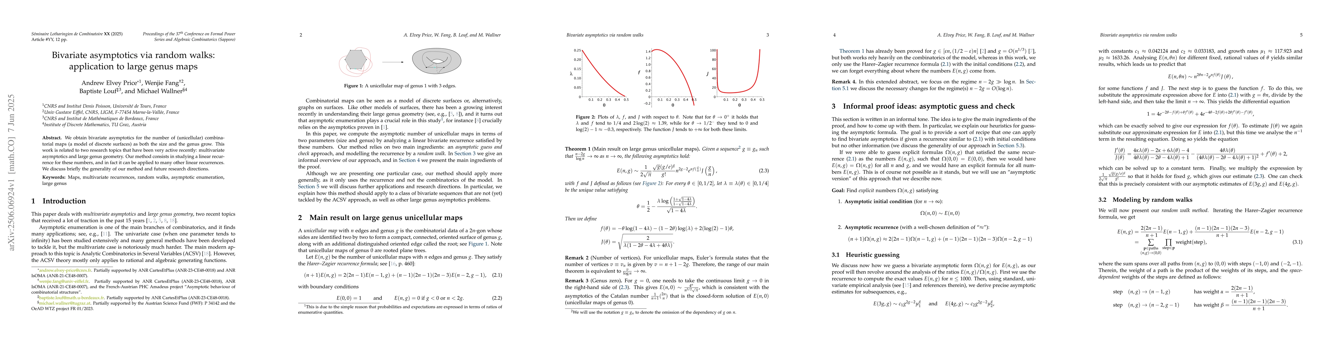 Thumbnail for Bivariate asymptotics via random walks: application to large genus maps