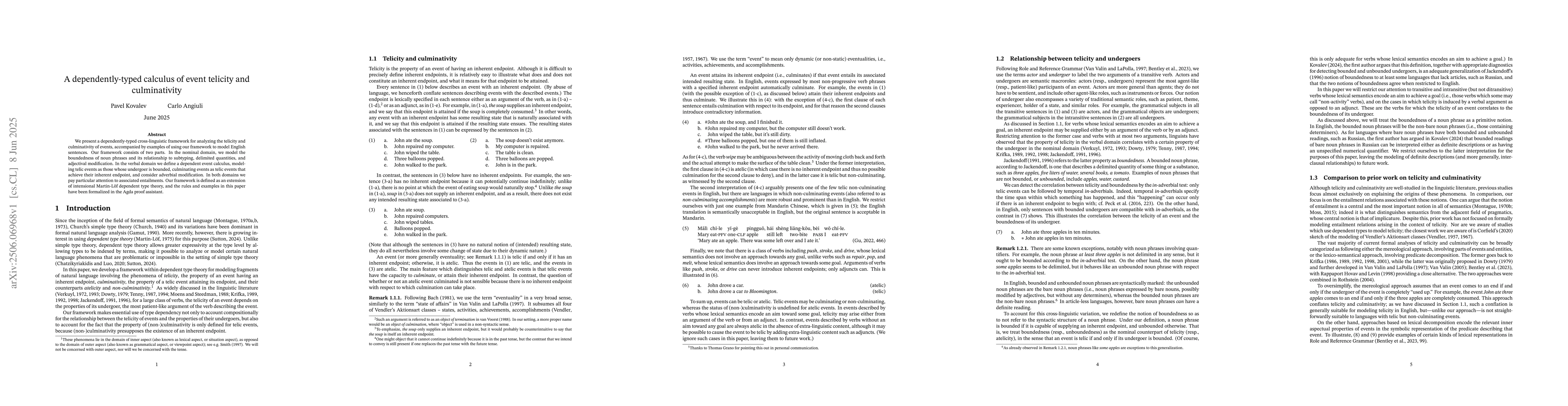 Thumbnail for A dependently-typed calculus of event telicity and culminativity