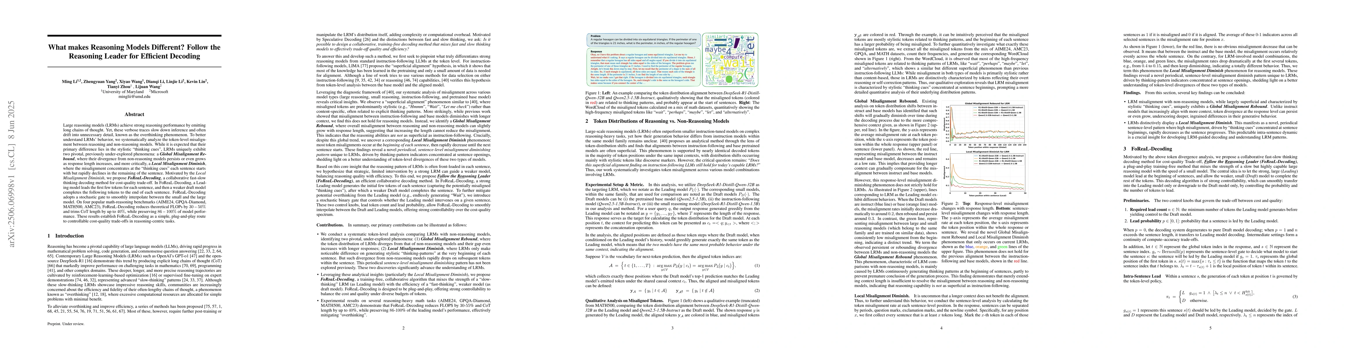 Thumbnail for What makes Reasoning Models Different? Follow the Reasoning Leader for
  Efficient Decoding