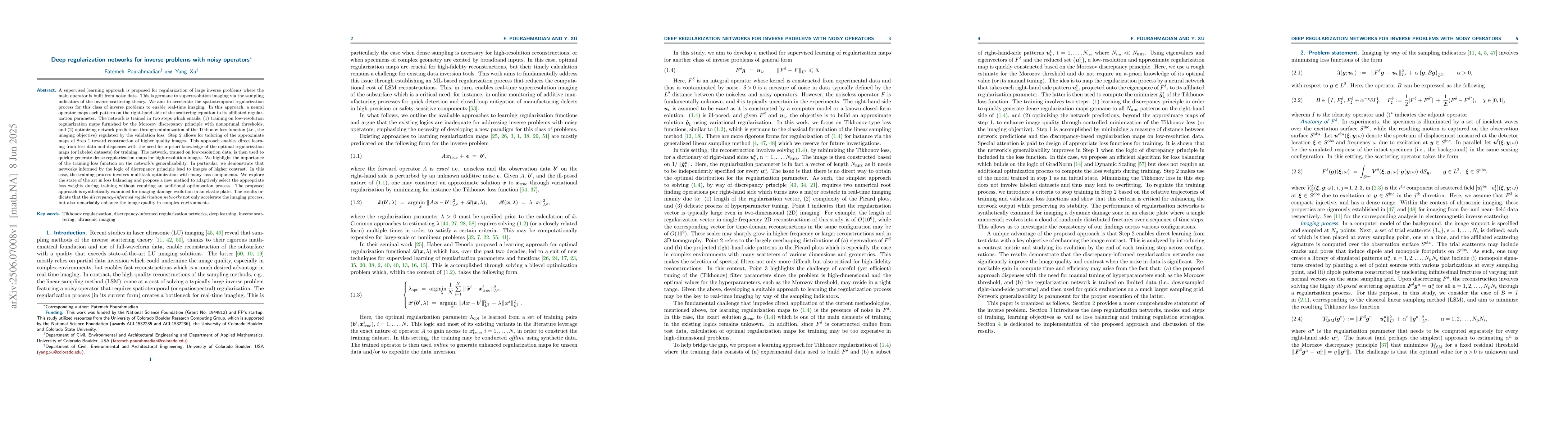 Thumbnail for Deep regularization networks for inverse problems with noisy operators