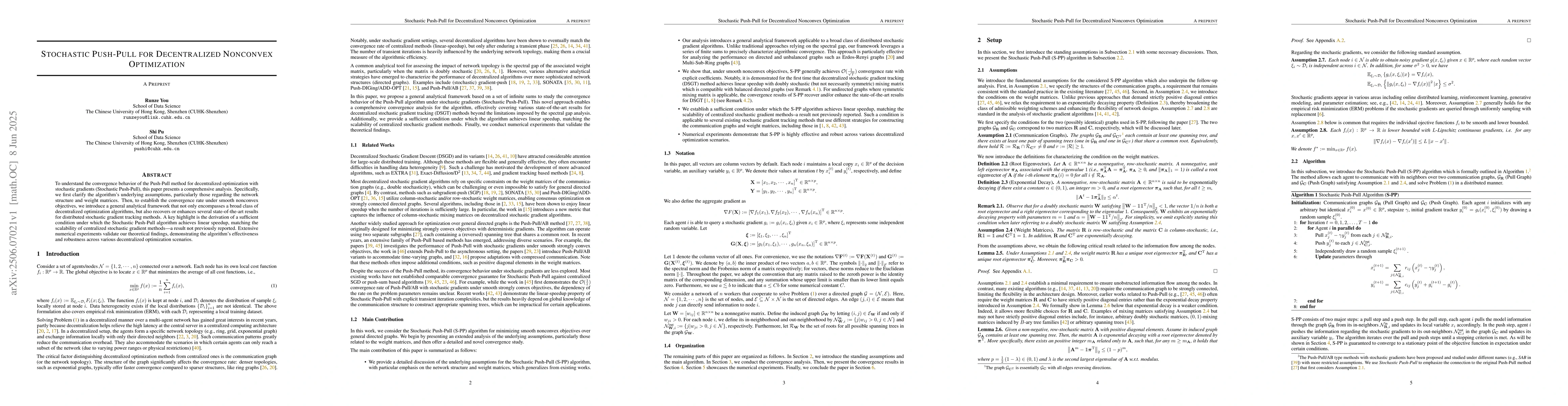 Thumbnail for Stochastic Push-Pull for Decentralized Nonconvex Optimization