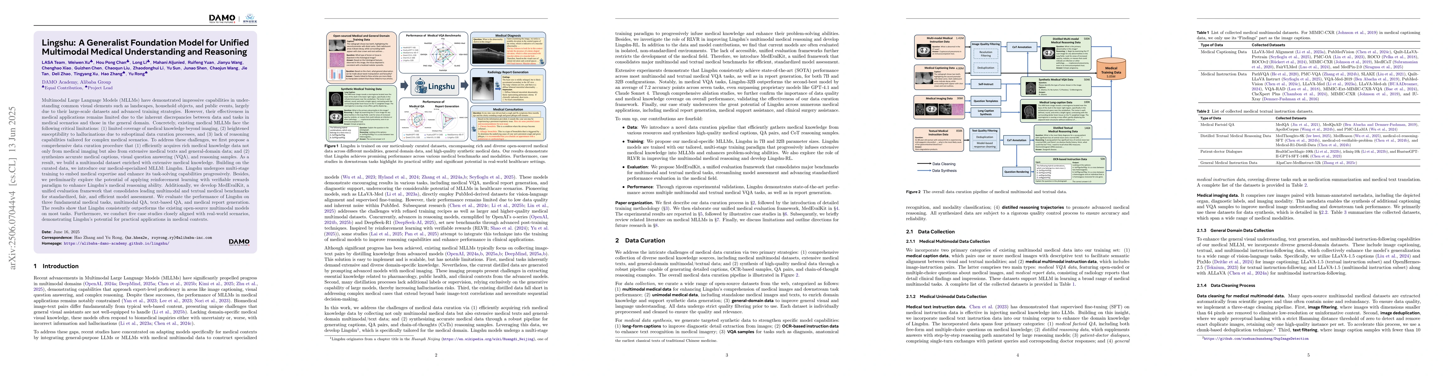 Thumbnail for Lingshu: A Generalist Foundation Model for Unified Multimodal Medical
  Understanding and Reasoning