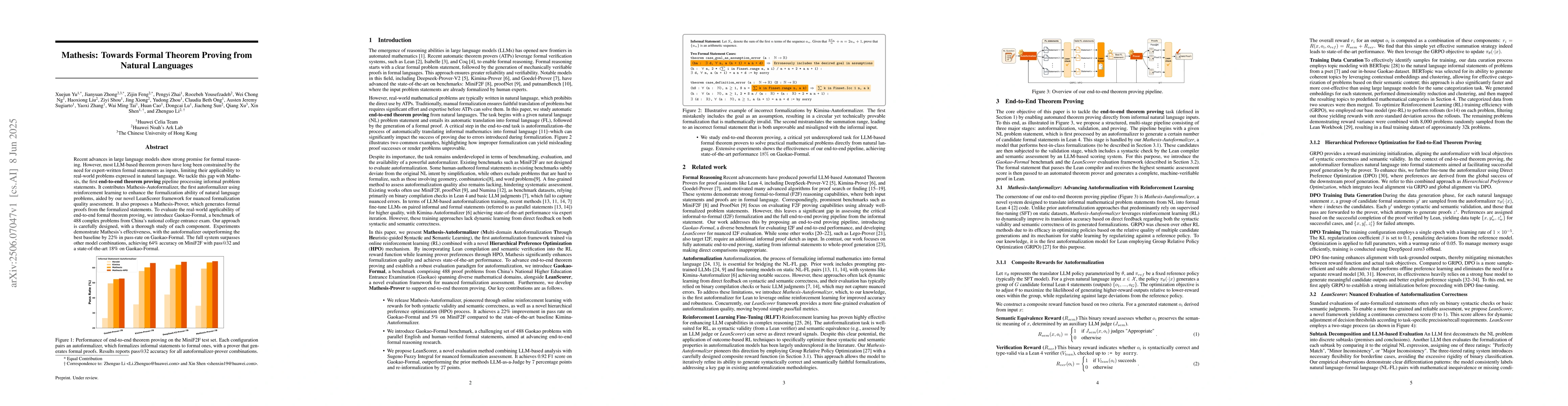 Thumbnail for Mathesis: Towards Formal Theorem Proving from Natural Languages