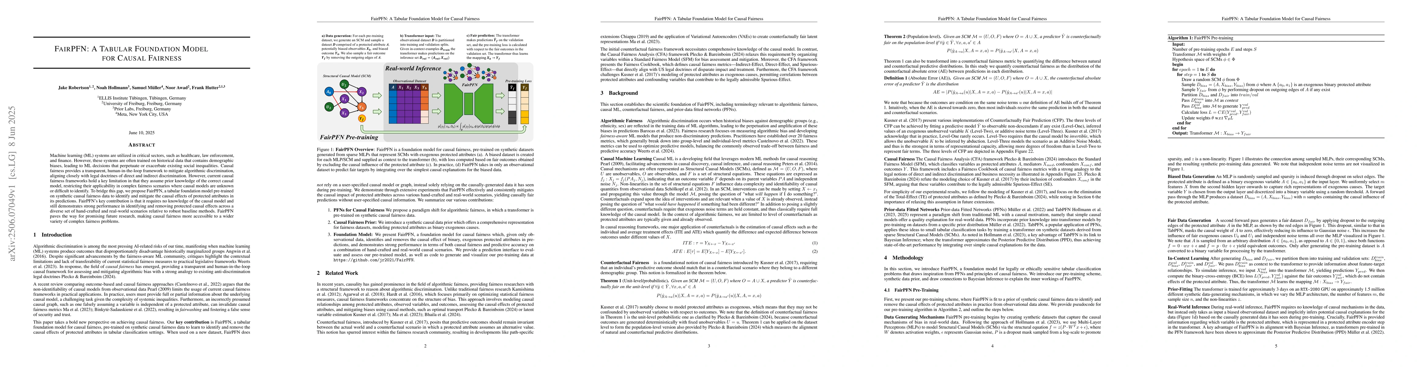 Thumbnail for FairPFN: A Tabular Foundation Model for Causal Fairness