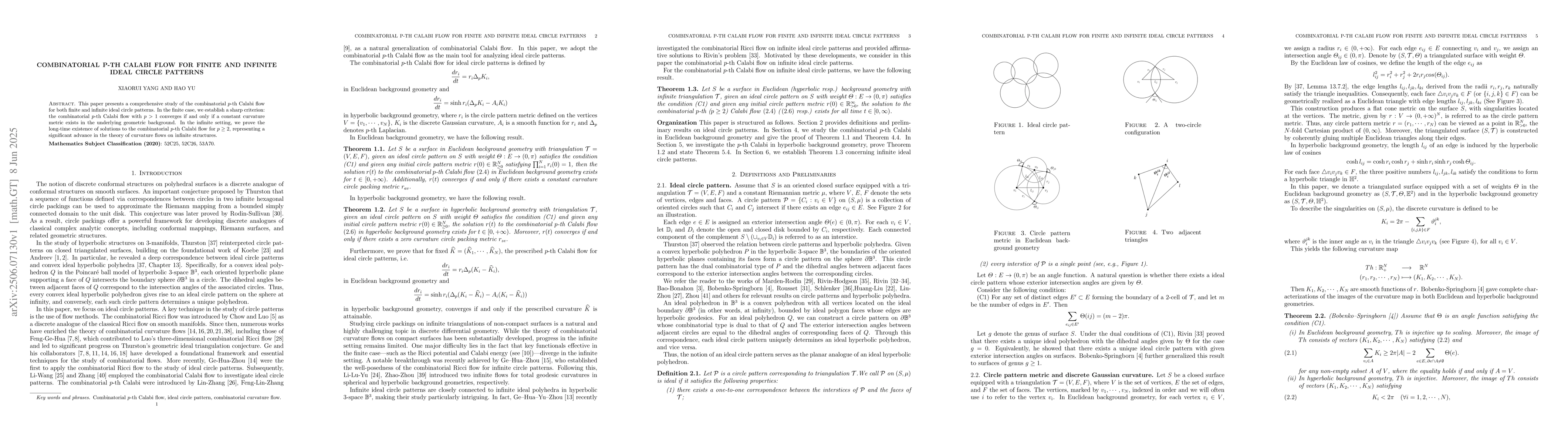Thumbnail for Combinatorial p-th Calabi flow for finite and infinite ideal circle
  patterns