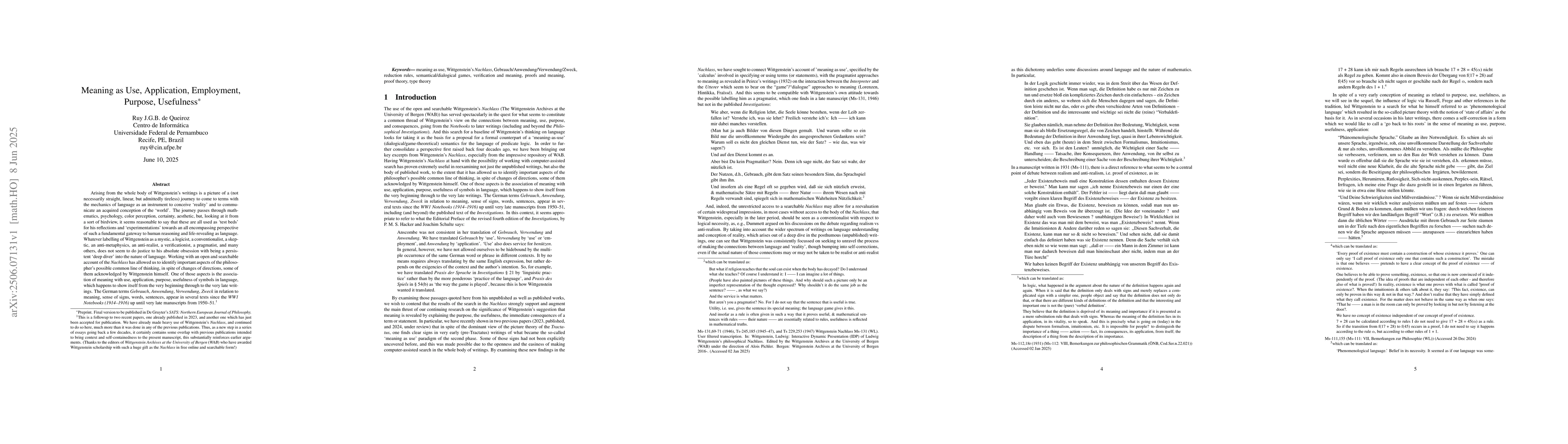 Thumbnail for Meaning as Use, Application, Employment, Purpose, Usefulness