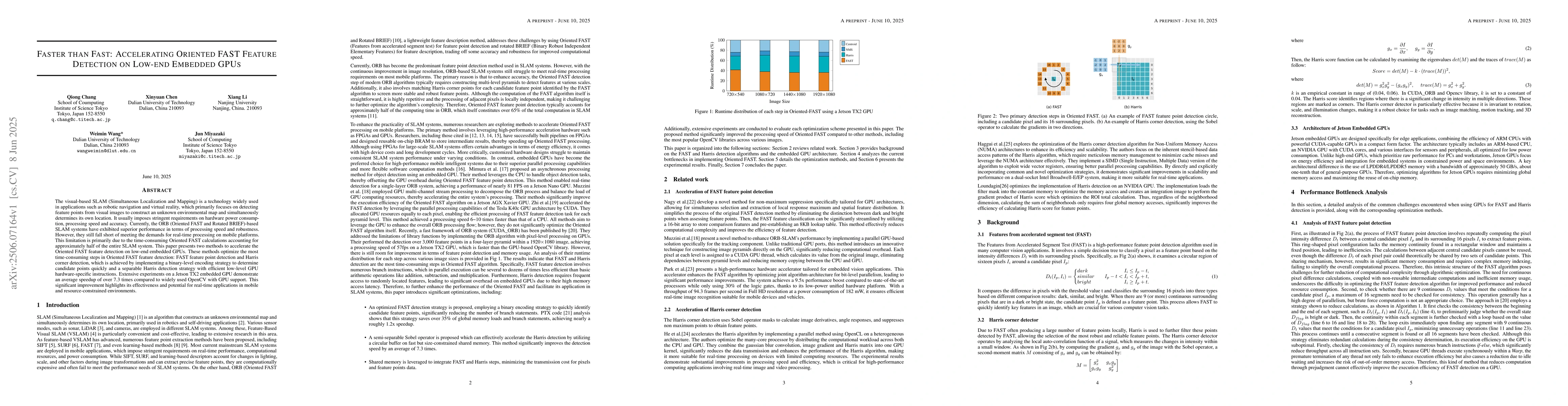 Thumbnail for Faster than Fast: Accelerating Oriented FAST Feature Detection on
  Low-end Embedded GPUs