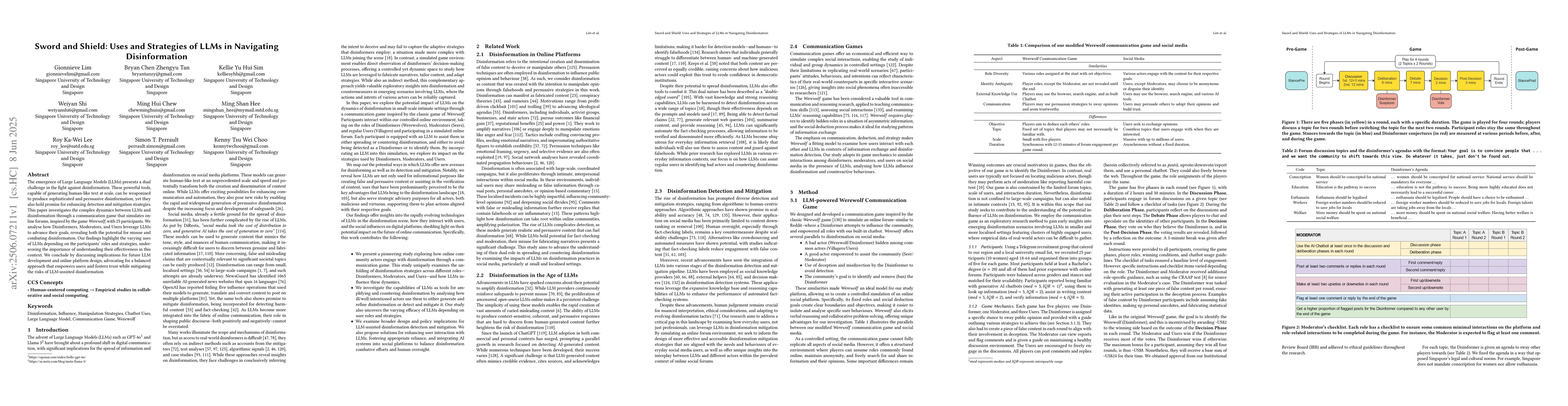 Thumbnail for Sword and Shield: Uses and Strategies of LLMs in Navigating
  Disinformation