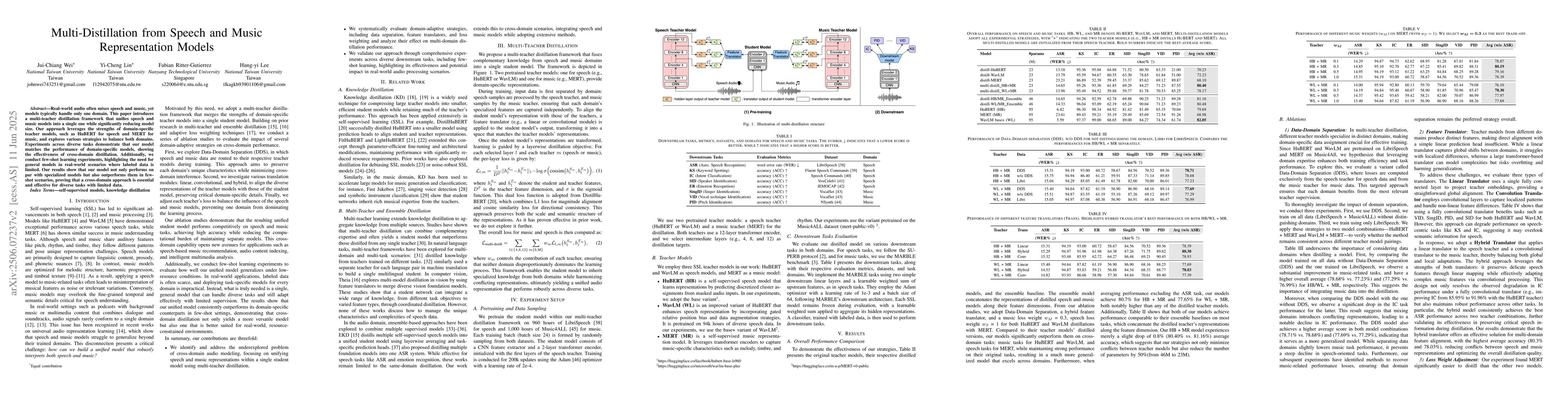 Thumbnail for Multi-Distillation from Speech and Music Representation Models
