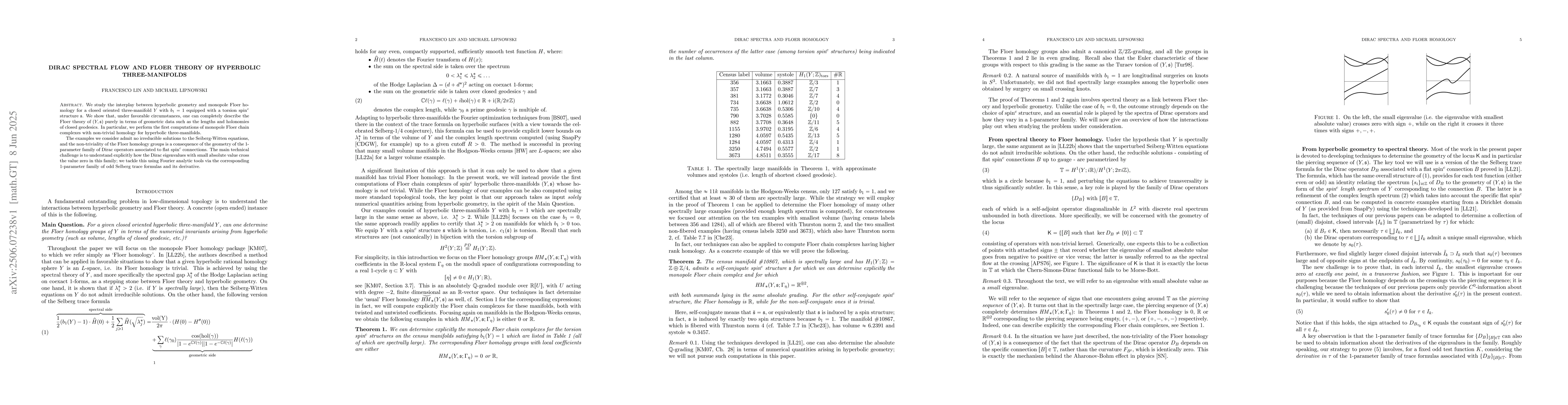 Thumbnail for Dirac spectral flow and Floer theory of hyperbolic three-manifolds