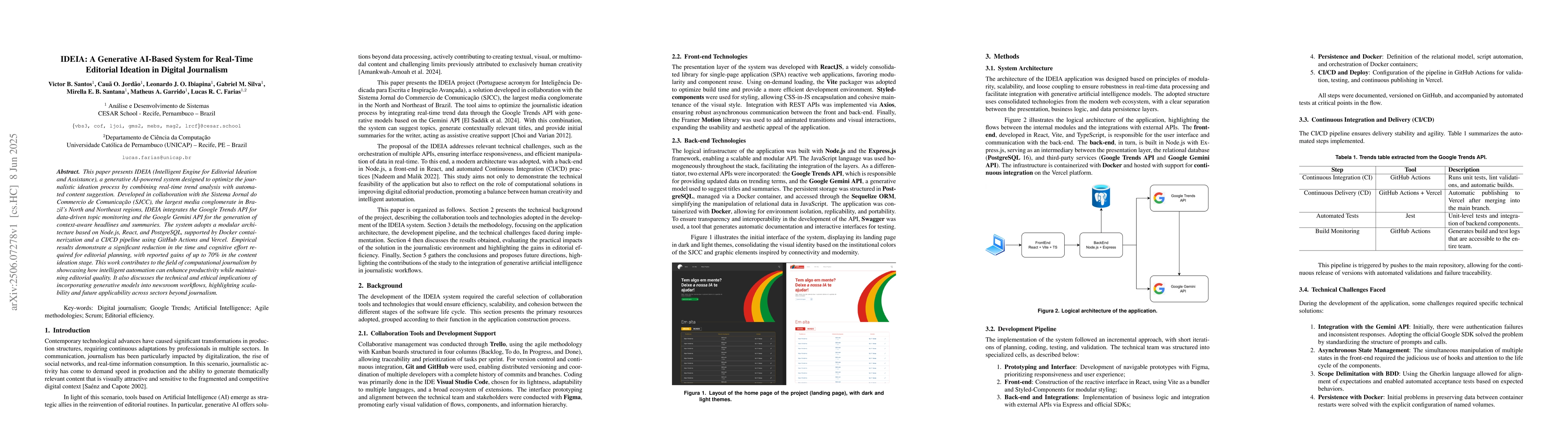 Thumbnail for IDEIA: A Generative AI-Based System for Real-Time Editorial Ideation in
  Digital Journalism