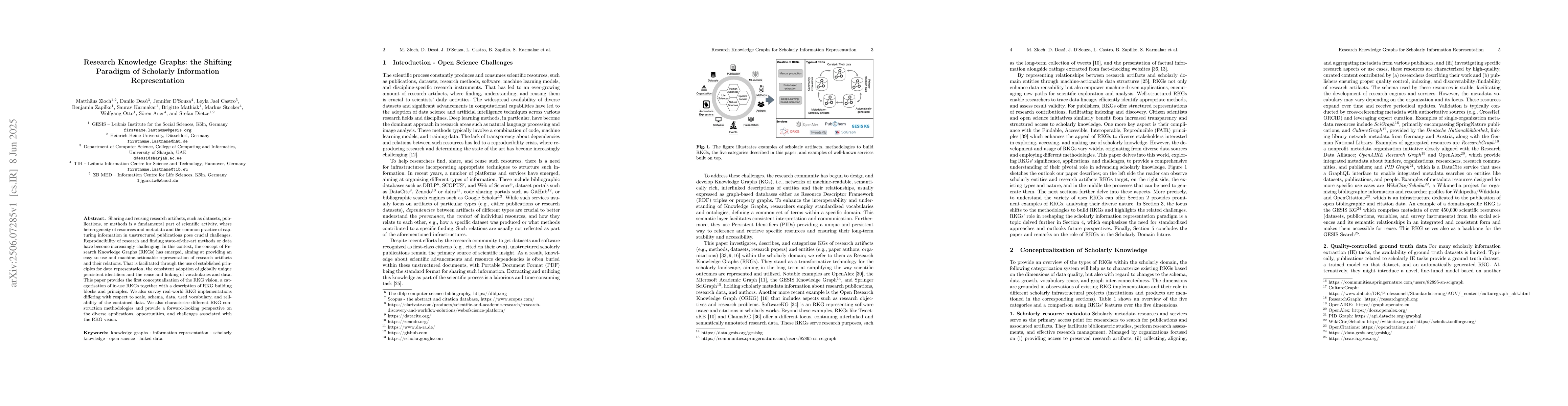 Thumbnail for Research Knowledge Graphs: the Shifting Paradigm of Scholarly
  Information Representation