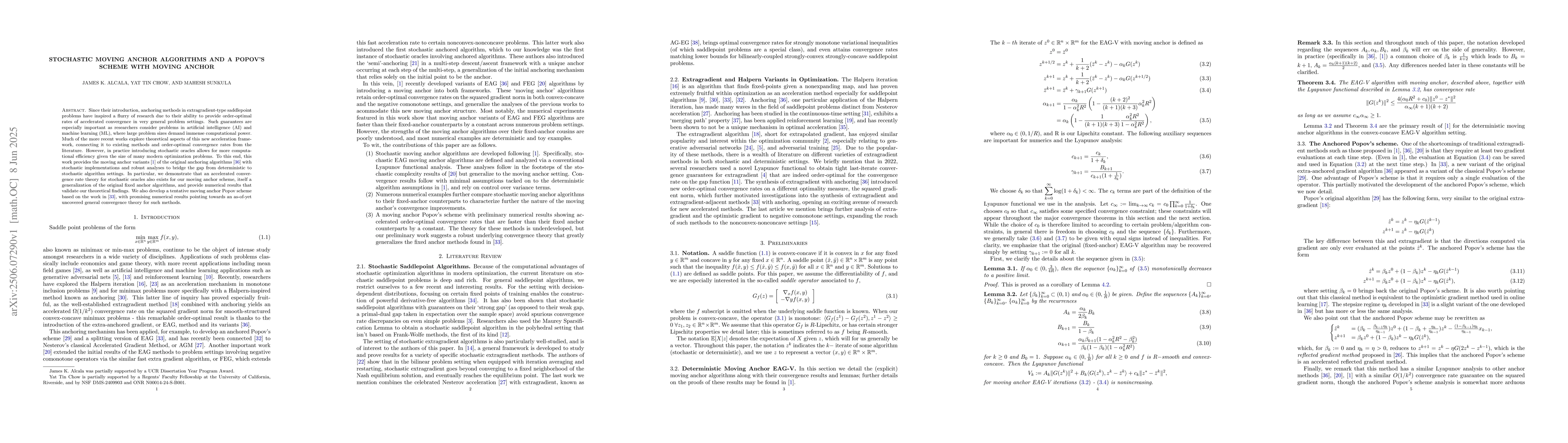 Thumbnail for Stochastic Moving Anchor Algorithms and a Popov's Scheme with Moving
  Anchor