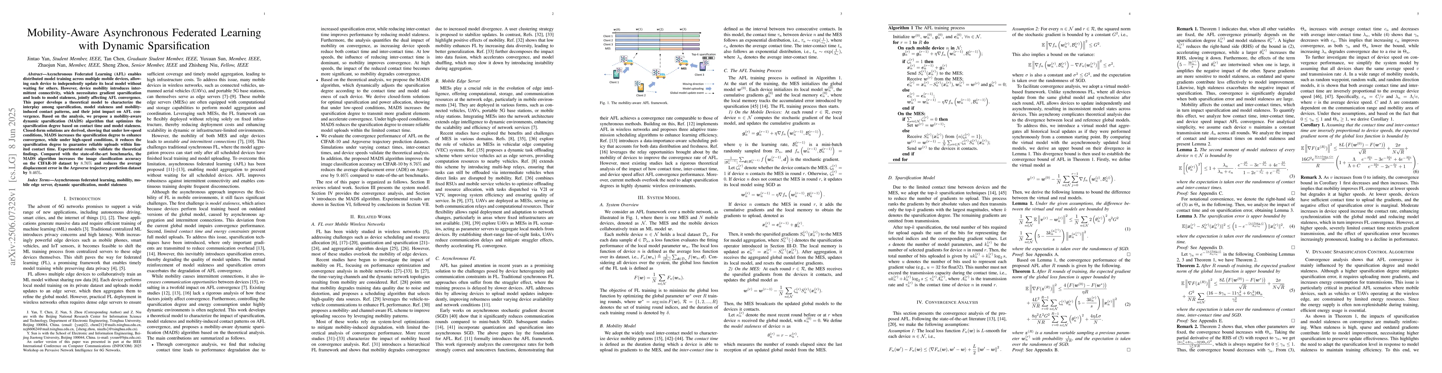 Thumbnail for Mobility-Aware Asynchronous Federated Learning with Dynamic
  Sparsification